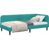 Syfax Eckbettgestell Türkis 90 x 190 cm Samt