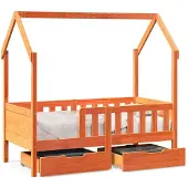 Syfax Kinderbett mit Schubladen 80x170 cm Massivholz Kiefer