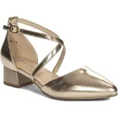 MACIEJKA Goldene Pumps K680725001 aus Naturleder mit Riemenverschluss und spitzer Schuhspitze