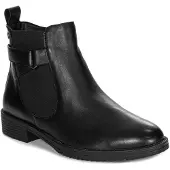 MACIEJKA Schwarze Naturleder Schuhe mit 3 cm Absatz, Reißverschluss, Gummieinsatz und runder Spitze