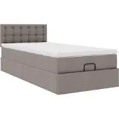 Syfax Ottoman-Bett mit Matratze Taupe 80x200 cm Stoff