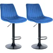 CLP 2er Set Barhocker Toni Samt chrom - grau
