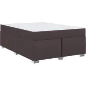 Syfax Bettrahmen mit Matratze Dunkelbraun 160 x 200 cm Stoff