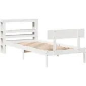 Syfax Massivholzbett ohne Matratze Weiß 90x190 cm Kiefernholz