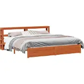 Syfax Bettrahmen Wachsbraun 180 x 200 cm Massivholz Kiefer