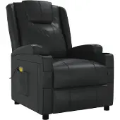 Syfax Massagesessel Schwarz Kunstleder