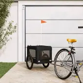 vidaXL Möbel Fahrradanhänger Hunde Schwarz Oxford-Gewebe & Eisen - Fahrradanhänger &13976