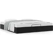 Syfax Ottoman-Bett ohne Matratze Schwarz 200x200 cm Kunstleder
