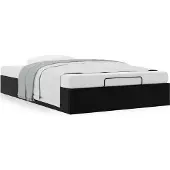 Syfax Ottoman-Bett ohne Matratze Schwarz 120x200 cm Kunstleder
