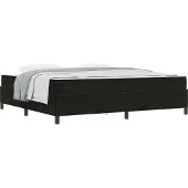 Syfax Bettrahmen mit Matratze Schwarz 200 x 200 cm Stoff