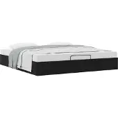 Syfax Ottoman-Bett ohne Matratze Schwarz 180x200 cm Samt
