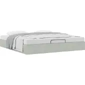 Syfax Ottoman-Bett ohne Matratze Hellgrau 200x200 cm Samt