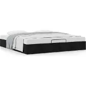 Syfax Ottoman-Bett ohne Matratze Schwarz 180x200 cm Stoff