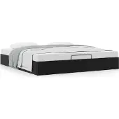 Syfax Ottoman-Bett ohne Matratze Schwarz 160x200 cm Kunstleder