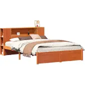 Syfax Bettgestell mit Aufbewahrungskopfteil 2 pcs Wachsbraun