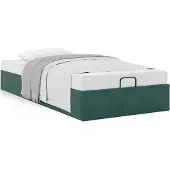 Syfax Ottoman-Bett ohne Matratze Dunkelgrün 80x200 cm Samt