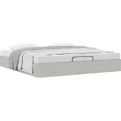 Syfax Ottoman-Bett ohne Matratze Hellgrau 160x200 cm Samt