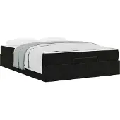 Syfax Bettgestell mit Matratze 2 pcs Schwarz Samt