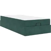 Syfax Bettgestell mit Matratze 2 pcs Grün Samt
