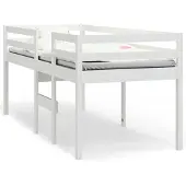 Syfax Hochbett Weiß 90x200 cm Massivholz Kiefer