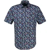 Lerros Kurzarmhemd "Floral bedrucktes Halbarmhemd, 100 % Baumwolle"