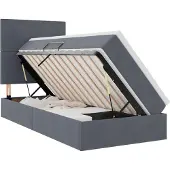 vidaXL Aufbewahrungsbett mit Matratze Dunkelgrau 100 x 200 cm Samt