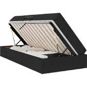 vidaXL Aufbewahrungsbett mit Matratze Schwarz 100 x 200 cm Polyester