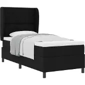 Syfax Boxspringbett mit Matratze Schwarz 100 x 200 cm Stoff