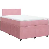 Syfax Boxspringbett mit Matratze Rosa 120x190 cm Samt