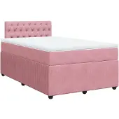 Syfax Boxspringbett mit Matratze Rosa 120x190 cm Samt