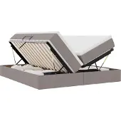 Syfax Aufbewahrungsbett mit Matratze Taupe 200 x 200 cm Polyester