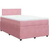 Syfax Boxspringbett mit Matratze Rosa 120x200 cm Samt