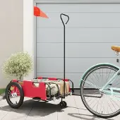 vidaXL Möbel Fahrradanhänger Rot Oxford-Gewebe und Eisen - Fahrradanhänger &22900