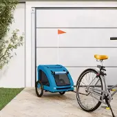 Prolenta Maison Exclusive - Fahrradanhänger Hunde Blau Oxford-Gewebe und Eisen