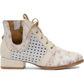 MACIEJKA Beige Echtleder Stiefeletten mit Lochmusterung für Frühling/Sommer, ca. 3 cm Absatz