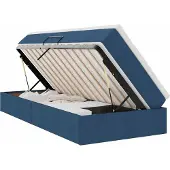 Syfax Aufbewahrungsbett mit Matratze Blau 90 x 200 cm Polyester
