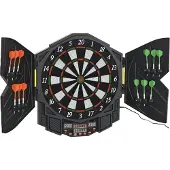 HOMCOM Elektronische Dartscheibe mit Tür Dart Scheibe Dartboard 216 Spiele