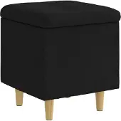 vidaXL Aufbewahrungsottomane mit Kissen Schwarz 40 x 40 x 45 cm Stoff