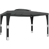 Syfax Pavillon mit Doppeldach Anthrazit 3,98x2,98 m Stahl