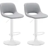 CLP 2er Set Barhocker Camden Kunstleder weiß - weiß