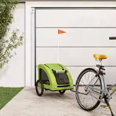 Prolenta Maison Exclusive - Fahrradanhänger Hunde Grün Oxford-Gewebe und Eisen