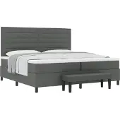 Syfax Boxspringbett mit Matratze Dunkelgrau 200 x 200 cm Stoff