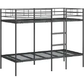 vidaXL Etagenbett ohne Matratze Schwarz 90x200 cm Stahl