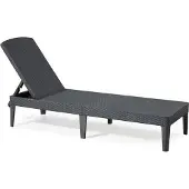 Allibert by KETER Jaipur Sonnenliege, Grau Graphit, Verstellbare Rückenlehne, Rattan Optik