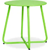 Homestyle4u Beistelltisch Gartentisch Grün Metall Tisch Ablage Indoor Outdoor
