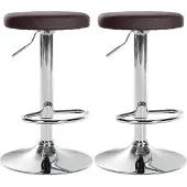 CLP 2er Set Barhocker Ponte Kunstleder chrom - braun