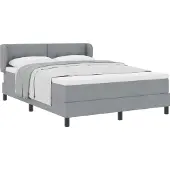 Syfax Boxspringbett mit Kopfteil Hellgrau 140 x 200 cm Stoff