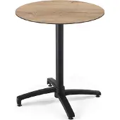 Oviala Runder Gartentisch 60 cm neigbar Aluminium und HPL Natur-Eiche - Opera