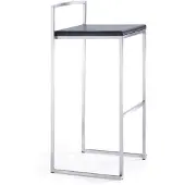 Casa Padrino Designer Barstuhl Eckig Kunstleder Schwarz, Barhocker stapelbar