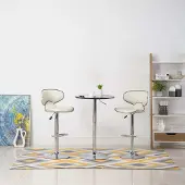vidaXL "im Angebot" Barhocker 2 Stk. Creme Kunstleder - Barhocker CC9900
